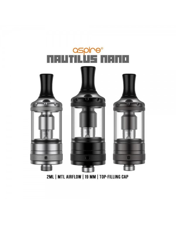 Aspire Nautilus Nano Tank - 19mm 2ml MTL Verdampfe...