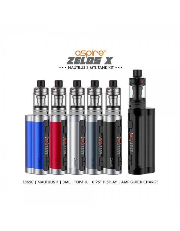 Aspire Zelos X Kit - 80W 18650 Nautilus 3 Set