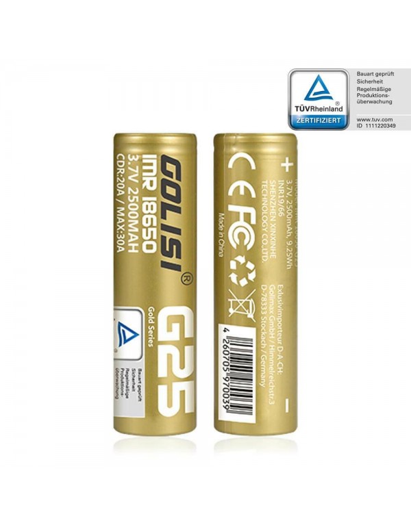 Golisi G25 18650 Akku 2500mAh 20A